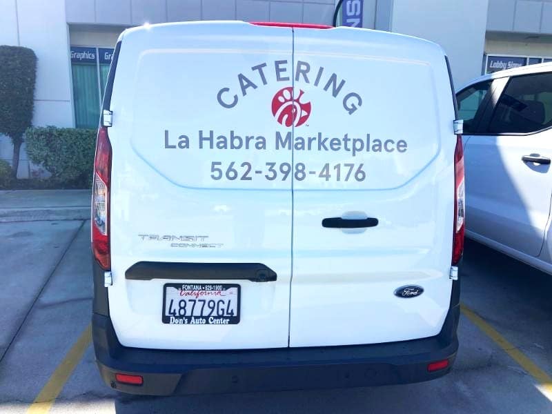 3M Decals and Lettering for Chick-fil-A Catering Vans in los angeles, ca