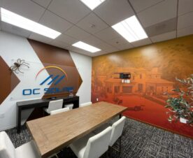 wall graphics and frosted acrylic logo wall signs for offices in irvine, ca