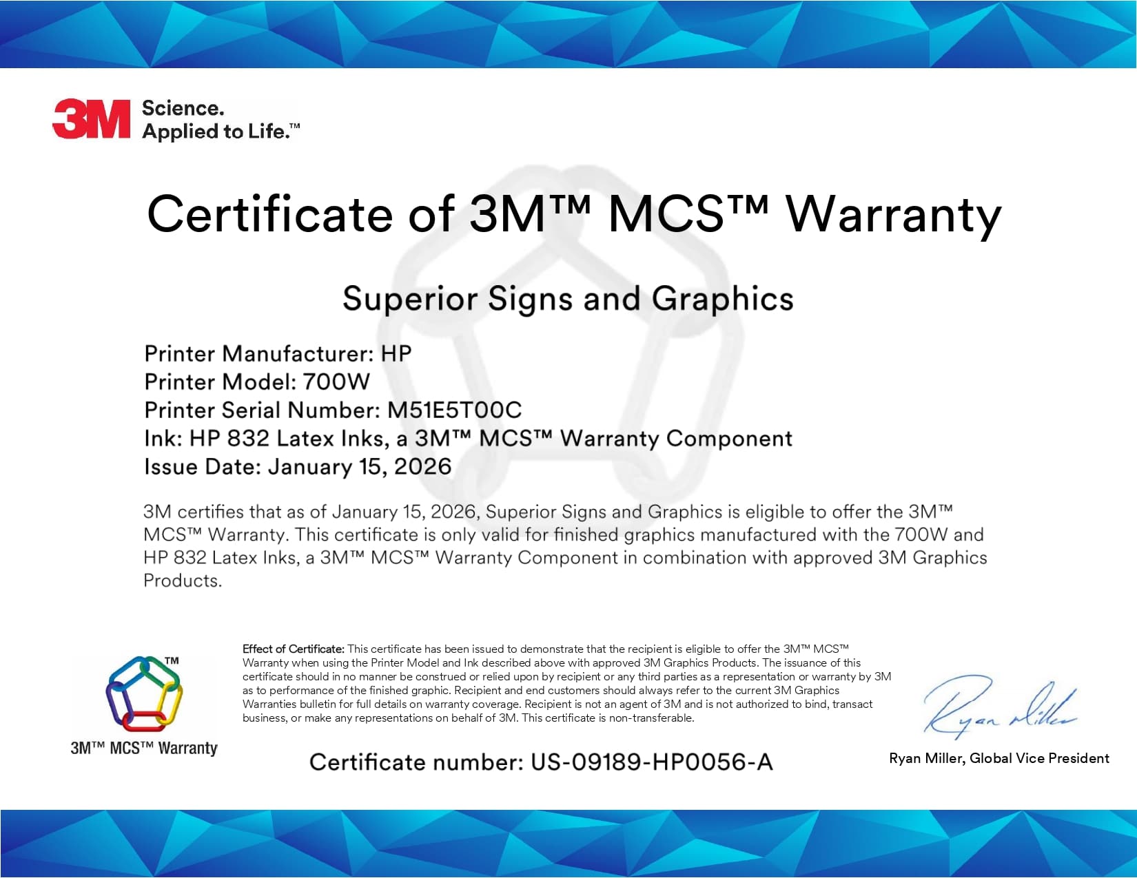 3M MCS Certification