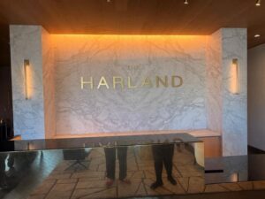 CUSTOM brushed GOLD LOBBY SIGNS in los angeles, ca