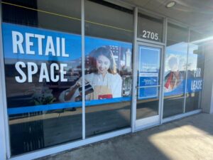 retail space for lease window graphics in orange county, ca, that are graffiti-proof