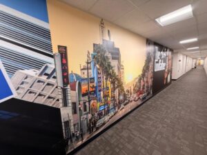 Office hallway custom printed wallpaper in los angeles