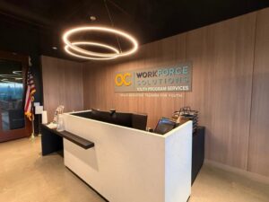 Custom designed 3D lobby logo wall signs for businesses in orange county, ca